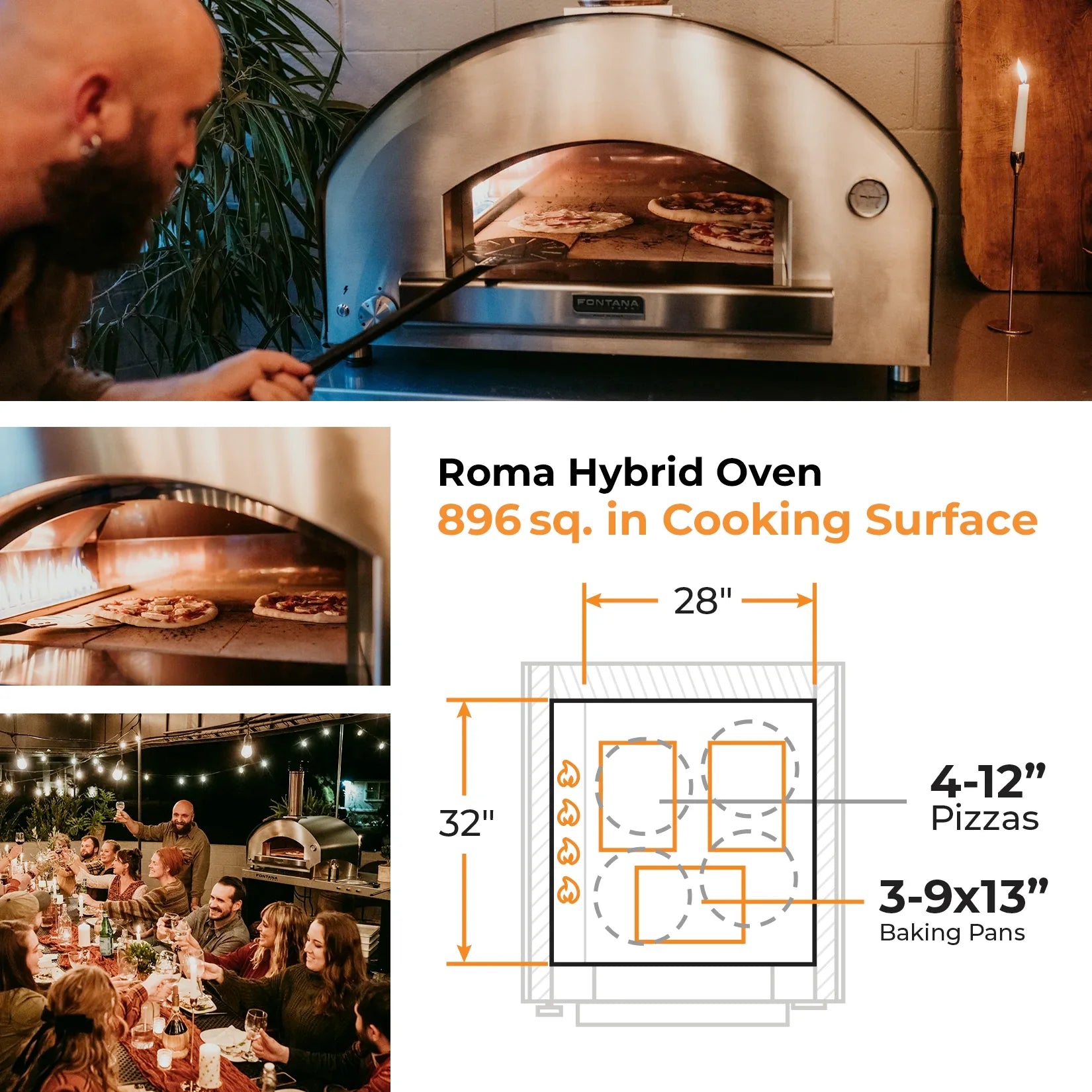 ROMA Hybrid Gas & Wood Oven - New Gen Marinara