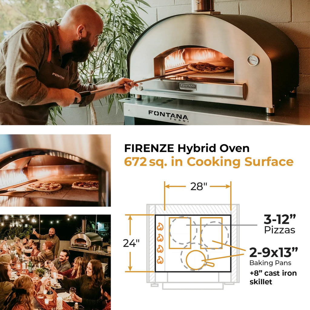 FIRENZE Hybrid Gas & Wood Oven - New Gen Mangiafuoco